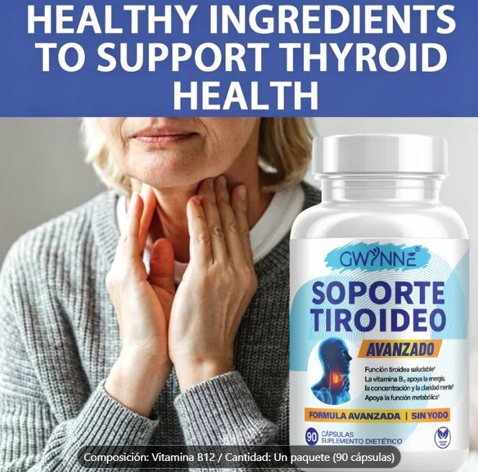 90 Caps Soporte Tiroideo™ – Apoyo para Metabolismo Lento, Cansancio y Bienestar Diario + 🎁 Guía 21 Recetas que Apoyan la Salud de la Tiroides+ Envío Gratis