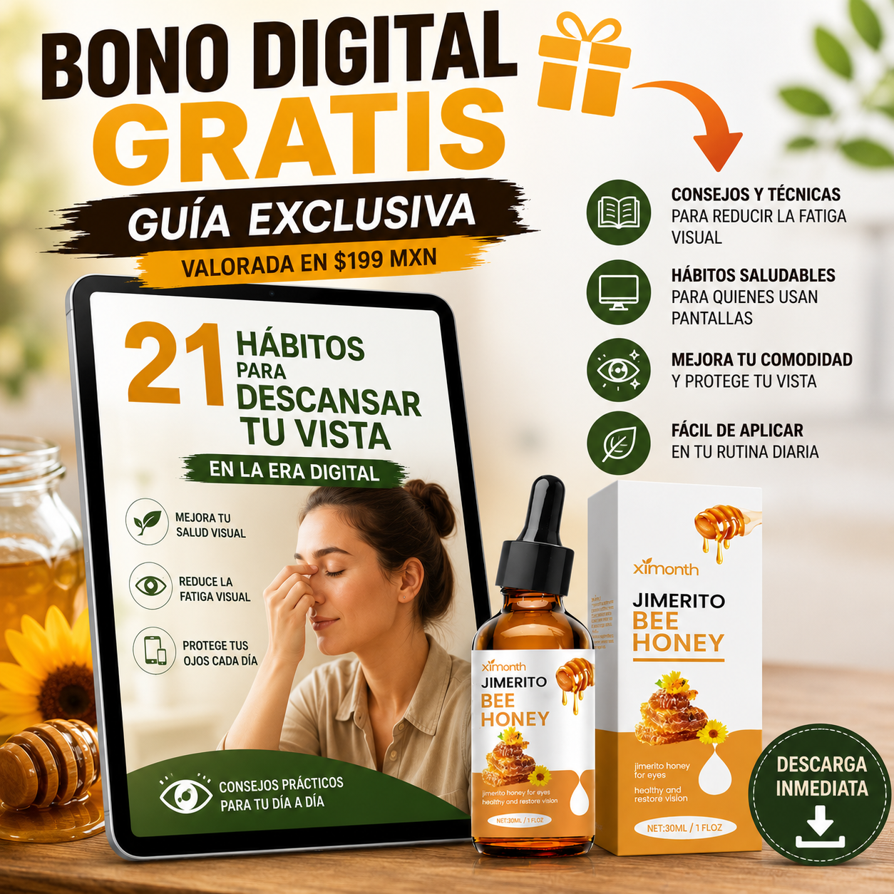 EyeFresh™ – Hidratación y Apoyo Tradicional para Cataratas, Ojos Cansados y Fatiga + 🎁 Guía Digital "21 Hábitos para Descansar tu Vista en la Era Digital" + Envío Gratis