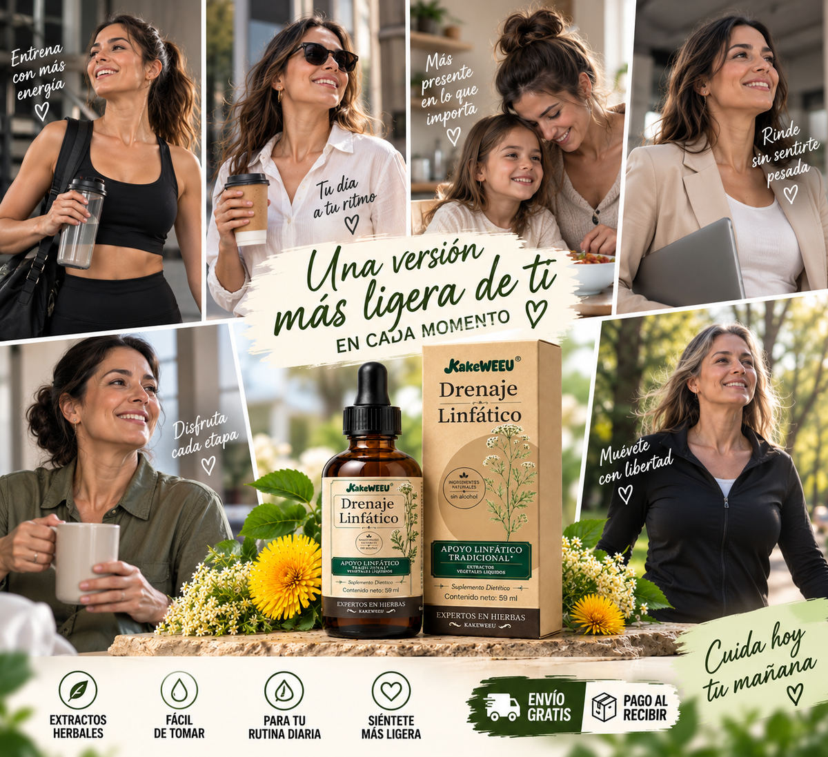 Gotas de Drenaje Linfático Para Eliminar la Pesadez + 🎁 “7 Hábitos para Sentirte Más Ligera” + Envío Gratis