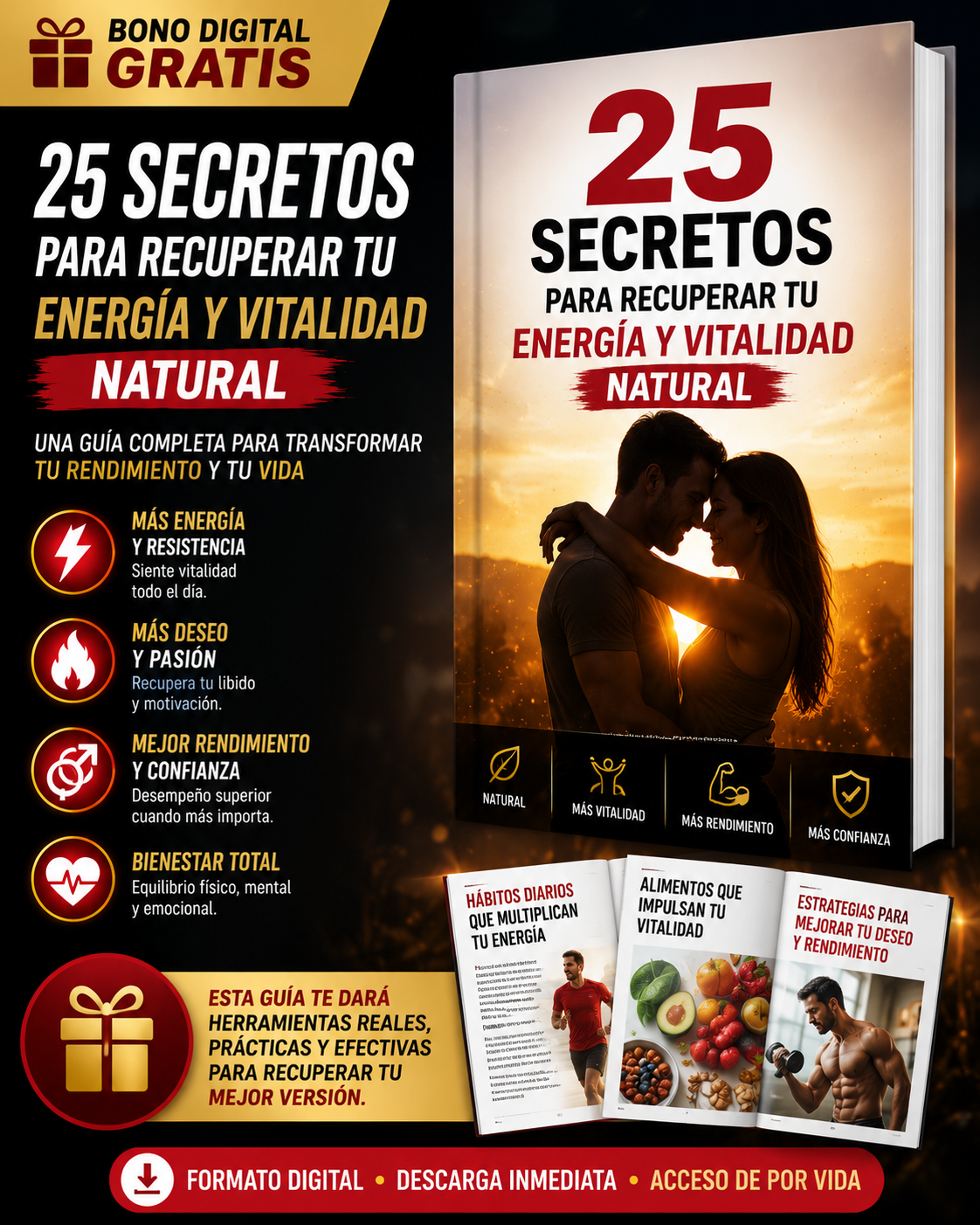 120 Cáps Horny Goat Weed™ – para Hombres y Mujeres | Apoyo para Vitalidad, Deseo y Rendimiento | + 🎁 "25 Secretos para Recuperar tu Energía y Vitalidad Natural"+ Envío Gratis