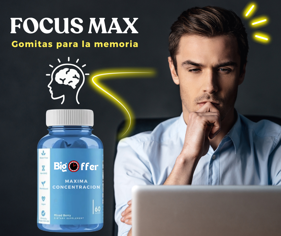 60 GOMITAS FOCUSMAX Enfoca tu mente y alcanza tu máximo rendimiento