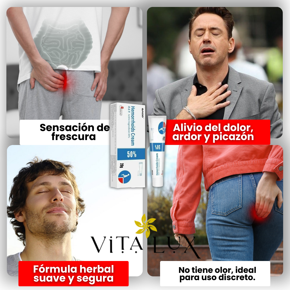 HemoRelief®️ – 3X1 Crema Herbal para Hemorroides | Alivio de Dolor, Picazón y Ardor