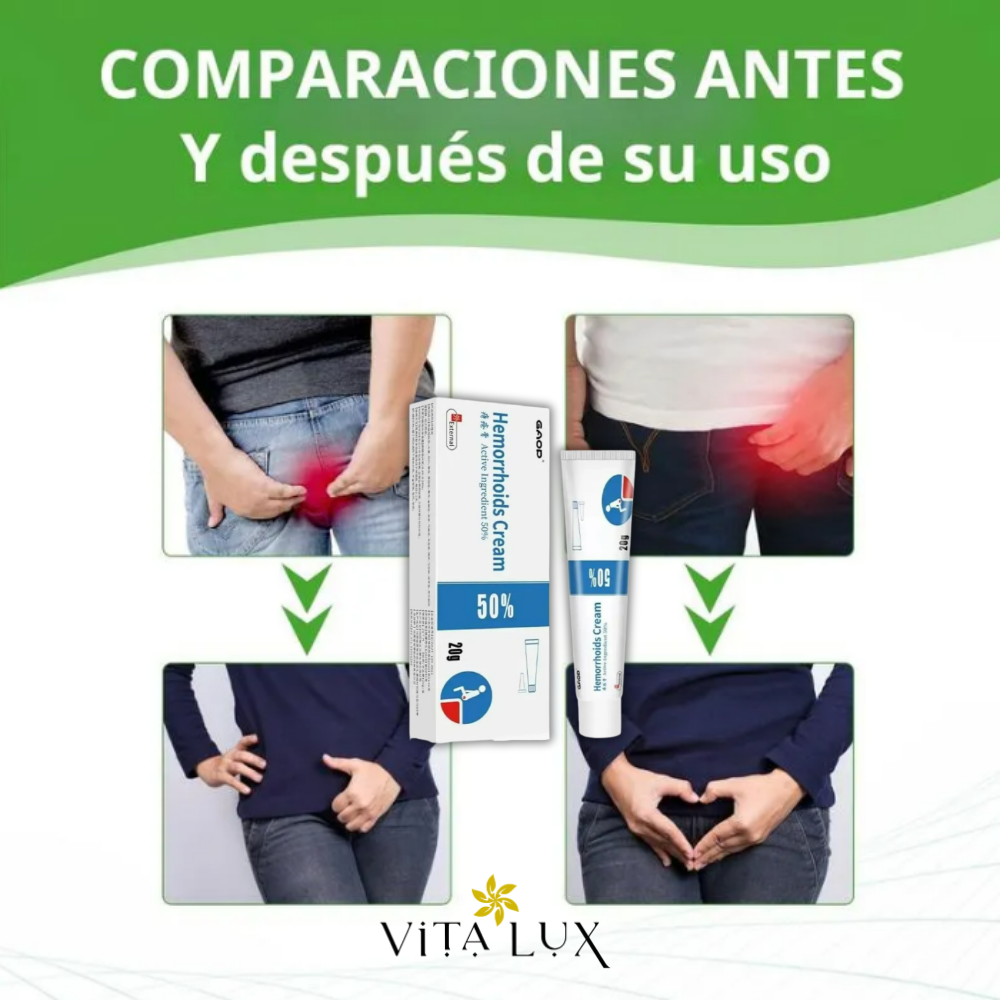 HemoRelief®️ – 3X1 Crema Herbal para Hemorroides | Alivio de Dolor, Picazón y Ardor