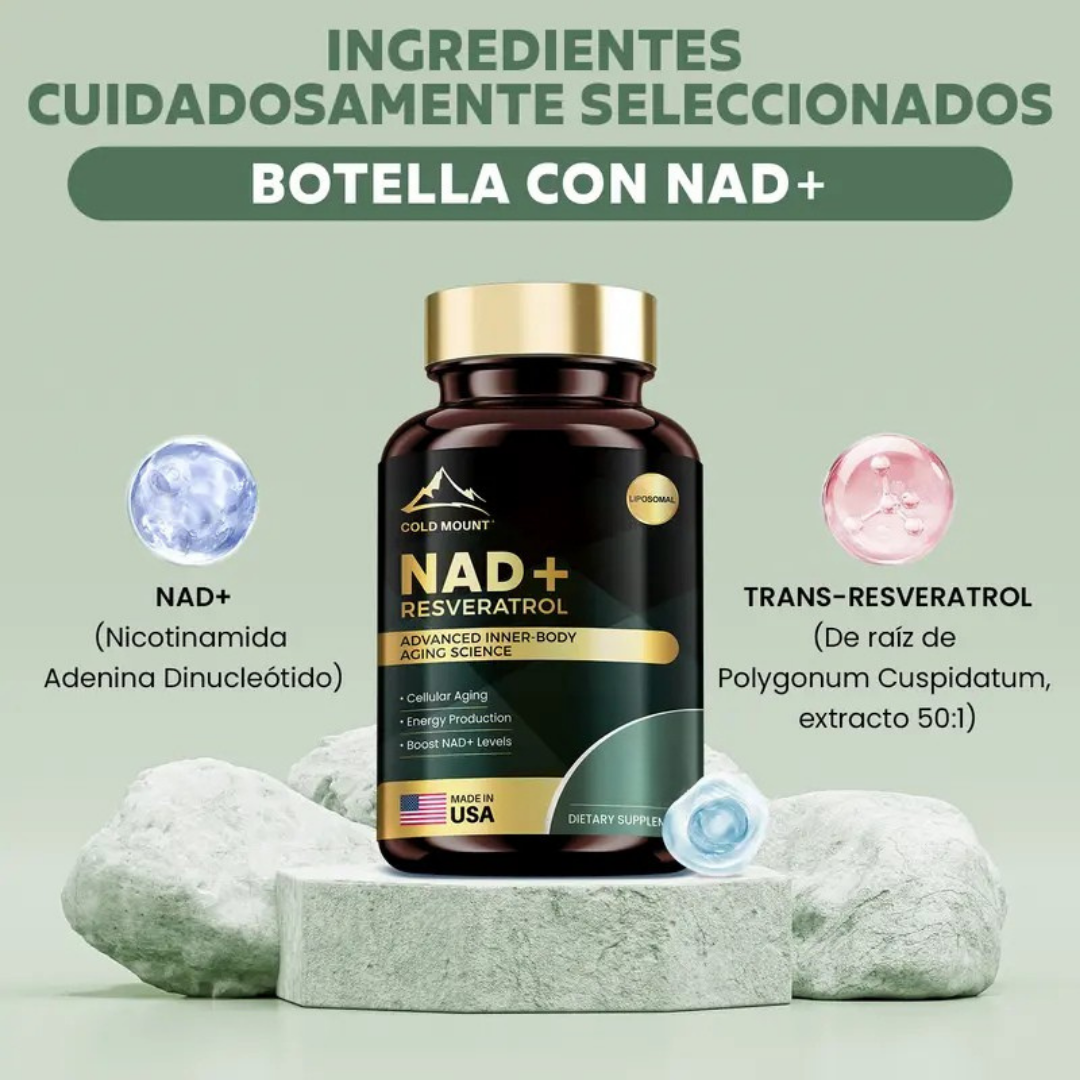 NAD + RESVERATROL PREMIUM 60 Capsulas 👩🏻‍🦱 Renueva tu Cuerpo y Vida 💪🏼