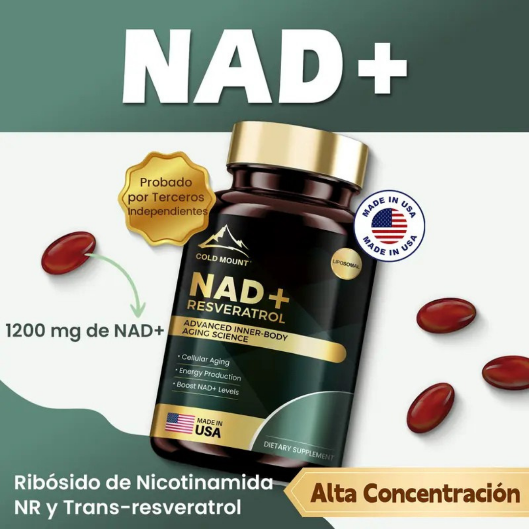 NAD + RESVERATROL PREMIUM 60 Capsulas 👩🏻‍🦱 Renueva tu Cuerpo y Vida 💪🏼