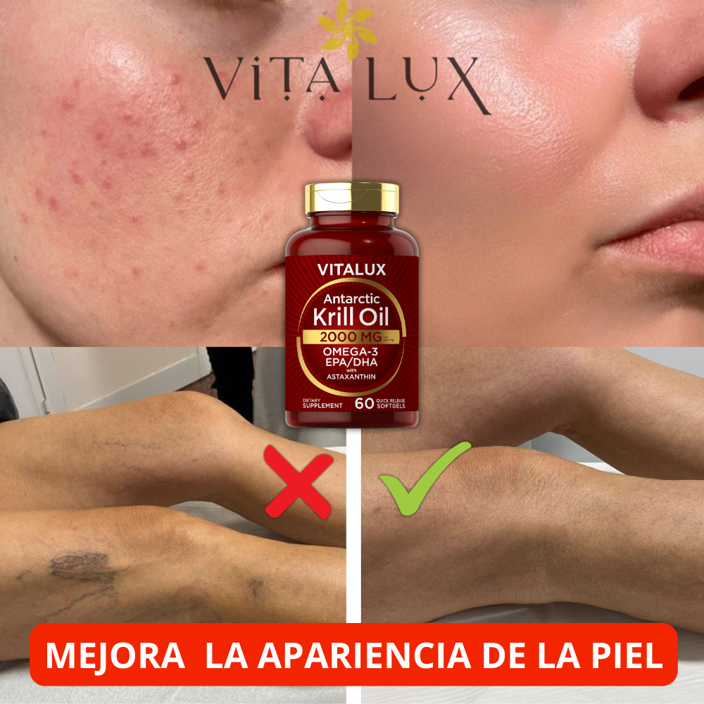 60 Cápsulas Aceite de Krill™ – Omega-3 Premium para Bienestar Integral | Apoya Corazón, Circulación, Articulaciones, Piel y Energía + 🎁 Guía “10 Secretos Naturales para Fortalecer tu Cuerpo desde el Interior”+ Envío Gratis