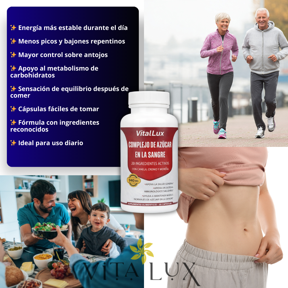 60 Caps GlucoBalance™ – Cápsulas de Apoyo Metabólico para el Equilibrio del Azúcar en Sangre | Energía Estable, Menos Antojos y Control Diario + 🎁 15 Recetas Deliciosas para Apoyar el Control del Azúcar sin Dejar de Disfrutar + Envío Gratis