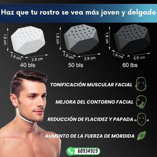 3X1 Ejercitador de Mandibula - Rostro definido y Luce 20 años mas Joven y