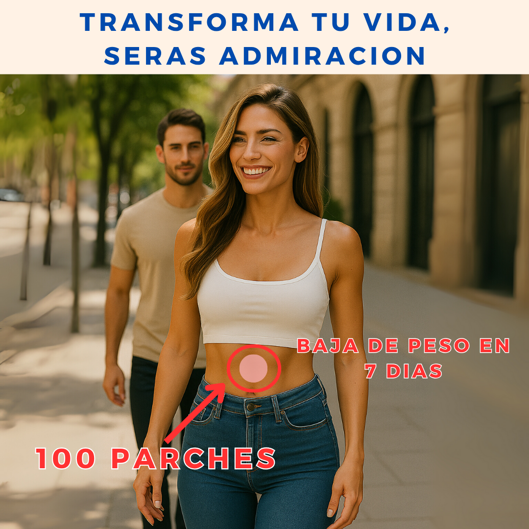 100 Parches para Bajar de Peso SlymFit®️ + 🎁Guia Infalible para perder tallas en 14 dias + Envio Gratis