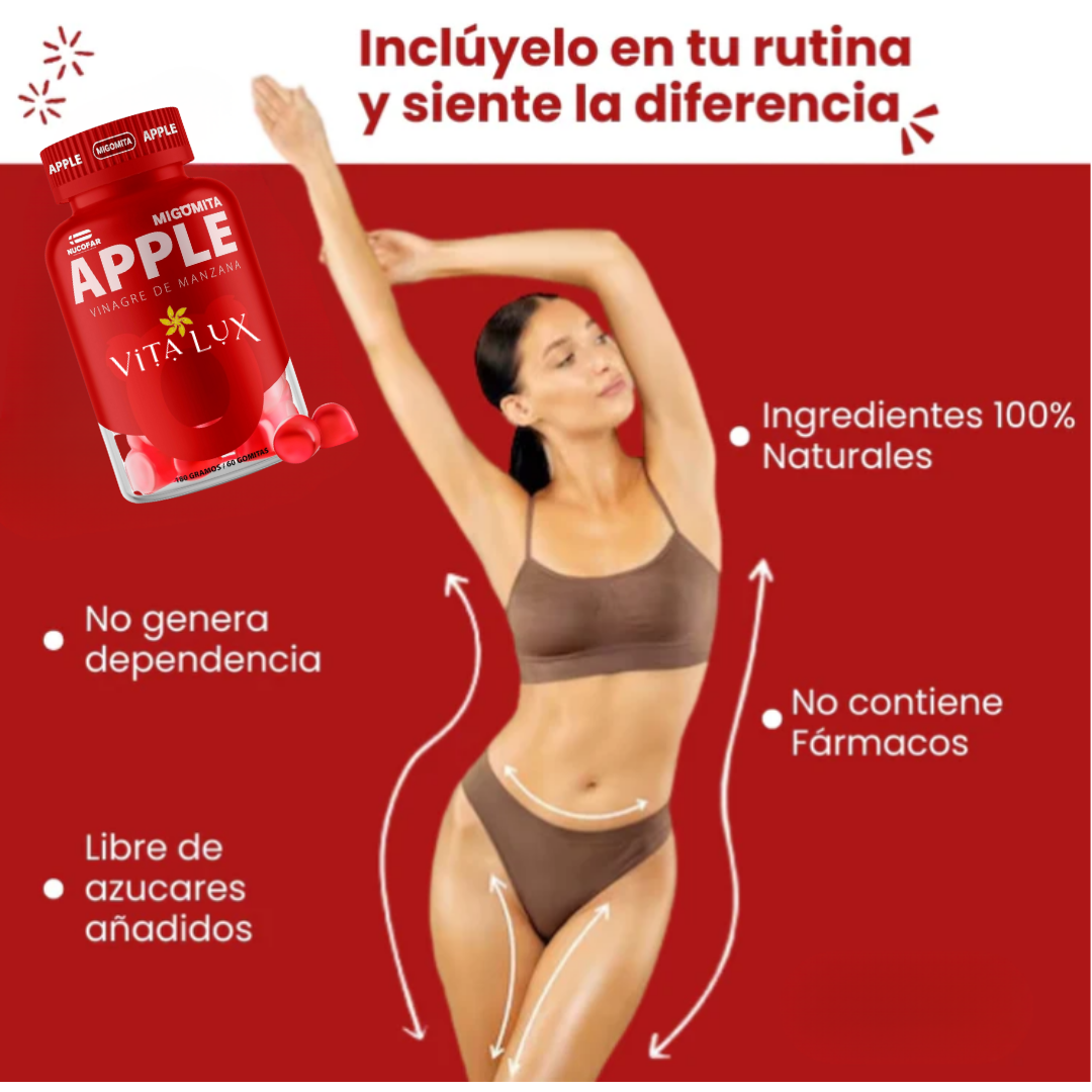 🥇 60 GOMITAS DE VINAGRE DE MANZANA 🍎 QUEMA GRASA, CONTROLA ANTOJOS Y MOLDEA TU FIGURA SIN DIETAS