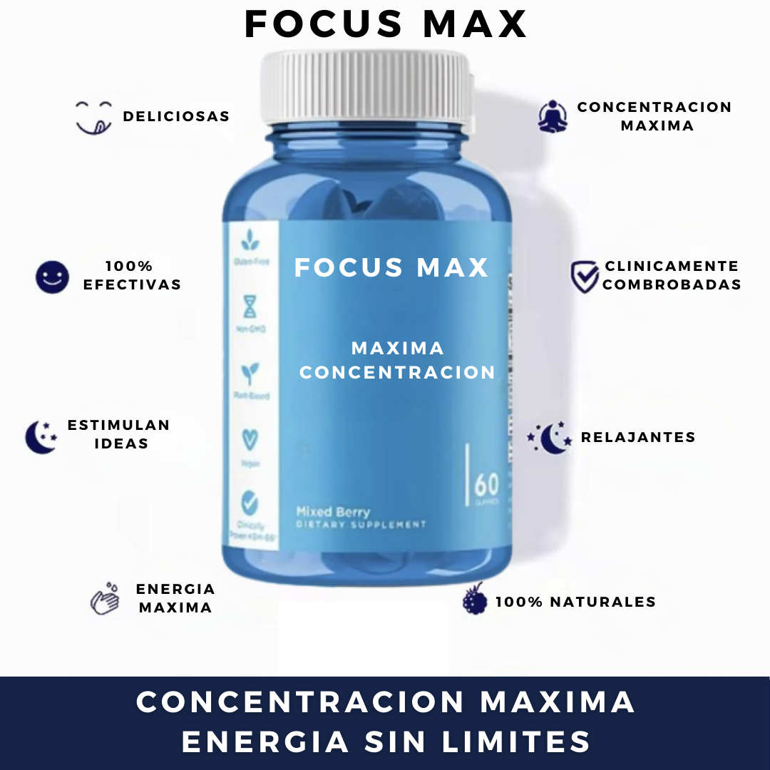 60 GOMITAS FOCUSMAX Enfoca tu mente y alcanza tu máximo rendimiento