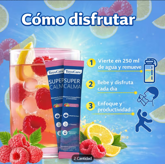 Pack 20 Sobres SuperCalma™ – L-Teanina y Magnesio | Relajación, Descanso y el Bienestar Mental | + 🎁 Guía Digital "21 Secretos para Dormir Profundamente y Despertar con Más Energía"+ Envío Gratis