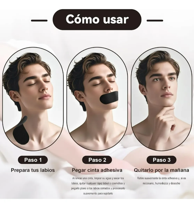 90 Tiras Bucales para Dormir™ | Favorecen la Respiración Nasal Durante el Descanso | Ayudan a Reducir los Ronquidos | 🎁 Guía "21 Hábitos para Dormir Mejor" GRATIS + Envío Gratis