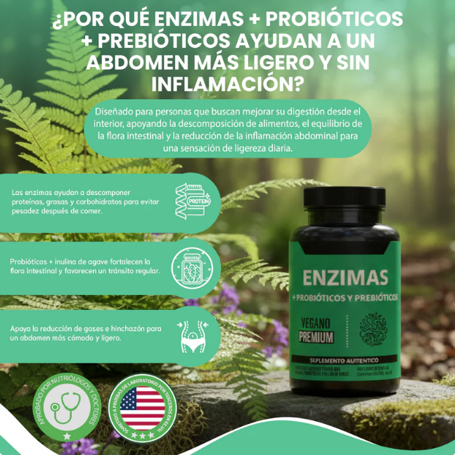 100 Caps GutBalance Pro™ – Enzimas, Probióticos y Prebióticos | Desinflama tu Cuerpo y Mejora tu Digestión + 🎁 Guía “Desintoxica tu Sistema Digestivo en 21 Días”+ Envío Gratis