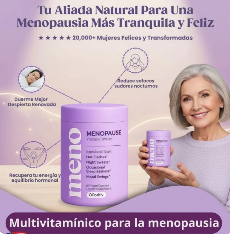 60 Cápsulas Naturales para Sofocos, Descanso y Control de Peso en Menopausia + 🎁 Guía “Cómo Controlar Sofocos y Recuperar tu Cuerpo en 21 Días” + Envío Gratis
