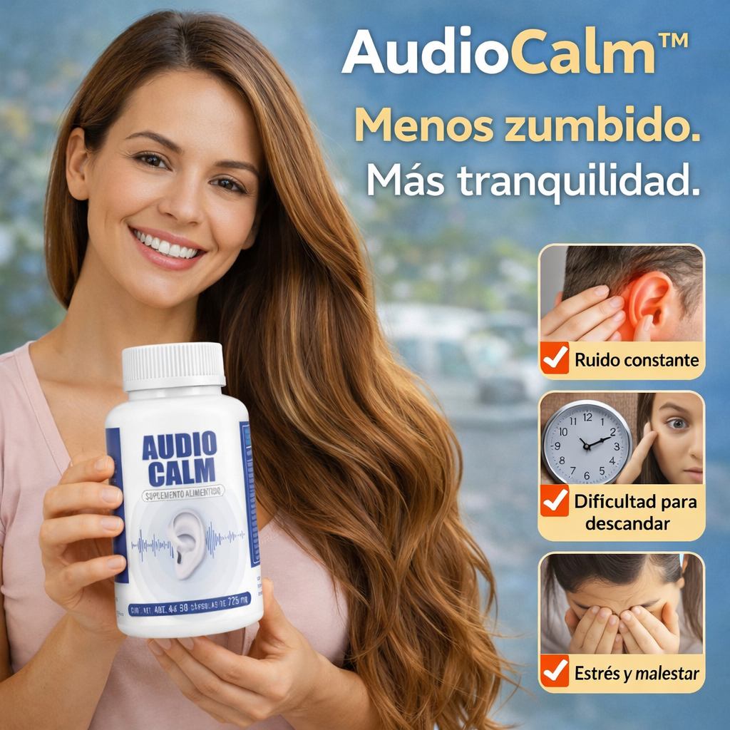 60 Caps AudioCalm™ – Apoyo Natural para el Zumbido en los Oídos | Mayor Tranquilidad y Bienestar Diario + 🎁 Guía “Cómo Reducir el Zumbido y Recuperar tu Calma” + Envío Gratis