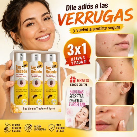 3x1 BeeClear™ Spray para Verrugas con Veneno de Abeja | Reduce la Apariencia de Verrugas + 🎁 “5 Rutinas Secretas para una Piel de Porcelana” + Envío Gratis
