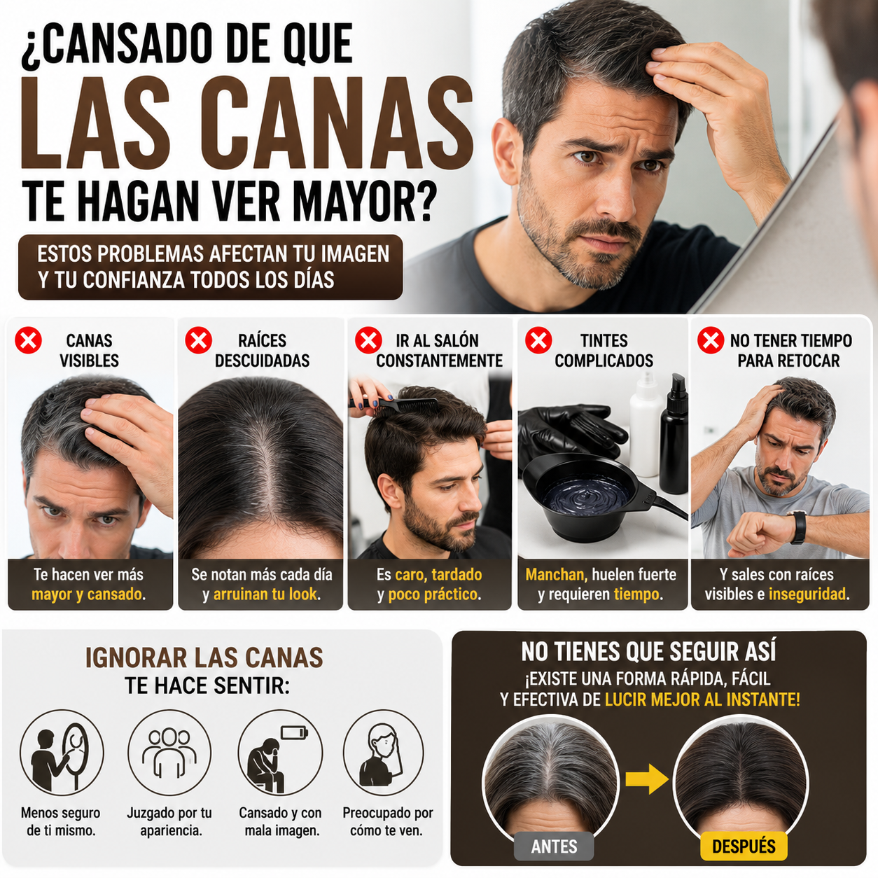 2X1 Peine GrayAway™ – Tinte Instantáneo para Cubrir Canas en Minutos + 🎁 Guía “7 Trucos para Verte Más Joven con tu Cabello” + Envío Gratis