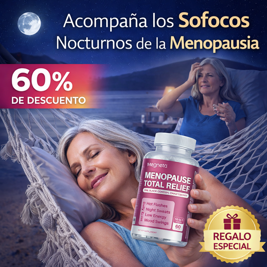 60 Caps Menopause Calm™ – Acompaña los Síntomas de la Menopausia | Sofocos y Sudoraciones Nocturnas, Descanso y Bienestar Emocional + 🎁 Guía “Menopausia Plena: Cómo Vivir esta Etapa con Energía, Calma y Equilibrio Hormonal” + Envío Gratis
