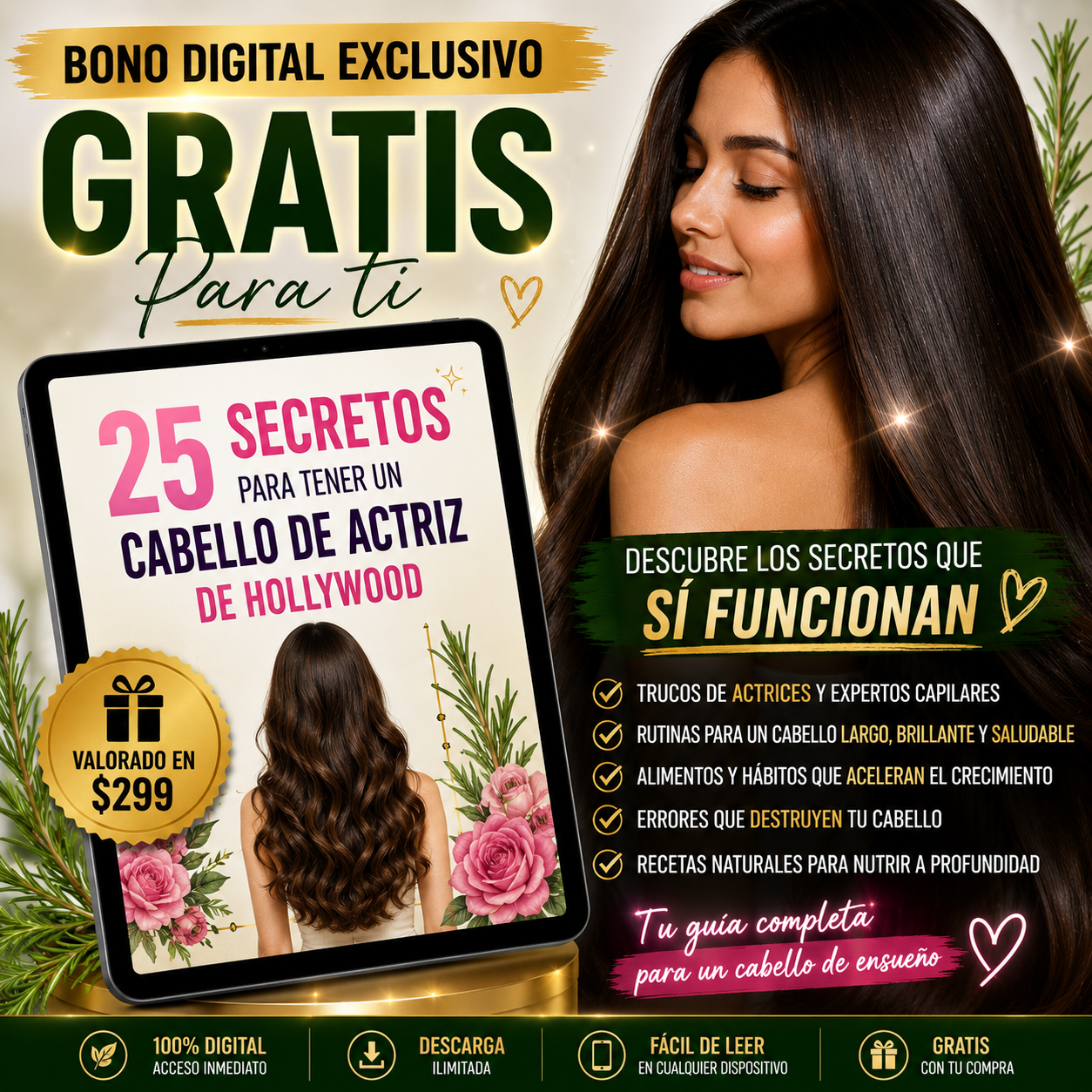 Rapunzel™ 3x1 – Shampoo Artesanal de Romero para Crecimiento y Anti Caída + 🎁 “25 Secretos para Tener un Cabello de Actriz de Hollywood” + Envío Gratis