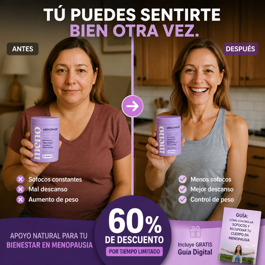 60 Cápsulas Naturales para Sofocos, Descanso y Control de Peso en Menopausia + 🎁 Guía “Cómo Controlar Sofocos y Recuperar tu Cuerpo en 21 Días” + Envío Gratis
