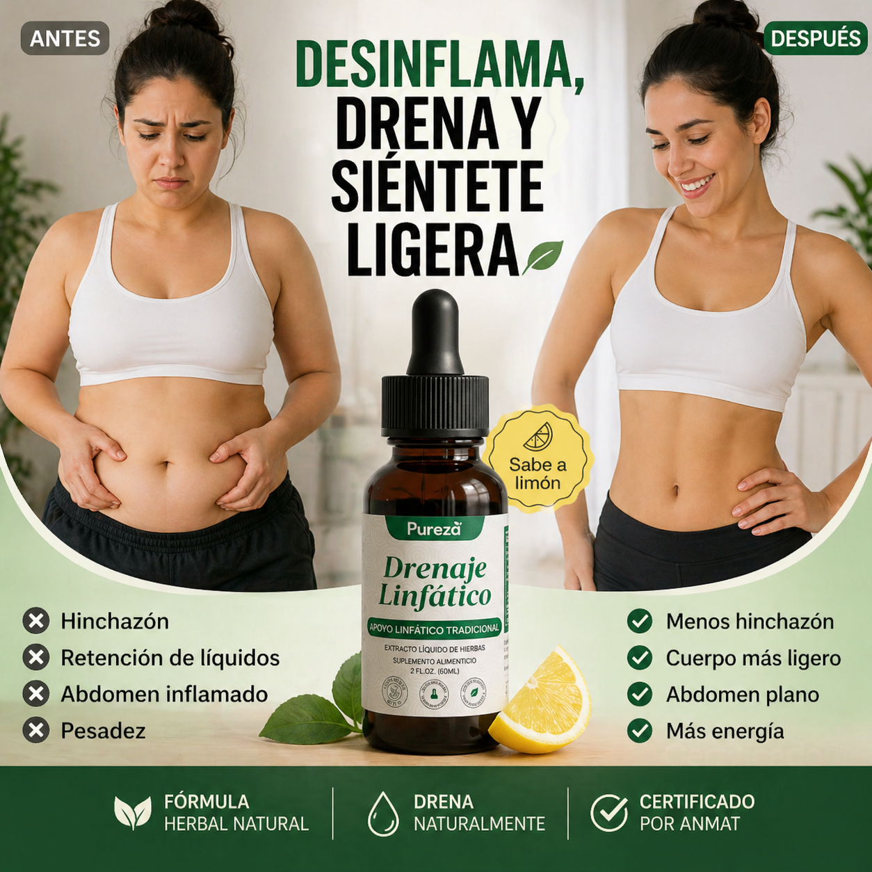 PureDrops™ – Drena, Desinflama y Define tu Cuerpo Desde Adentro💧 + 🎁 Guía “21 Días para Deshinchar tu Cuerpo” + Envío Gratis