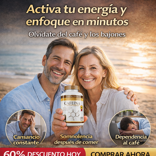 60 Caps Energy Rush – Cafeína | Energía y Enfoque al Instante | Sin Café, Sin Azúcar, Sin Bajones | + 🎁 Plan 21 Días de Recuperación de Energía + Envío Gratis