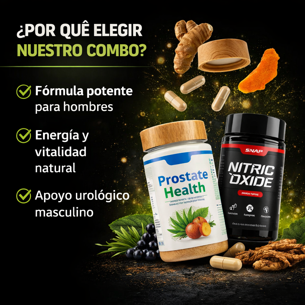 Combo 2x1 Óxido Nítrico™ + ProstateBalance™ – Energía Masculina, Rendimiento y Vitalidad +🎁 Guía “Recupera tu Energía Masculina en 21 Días”+ Envío Gratis