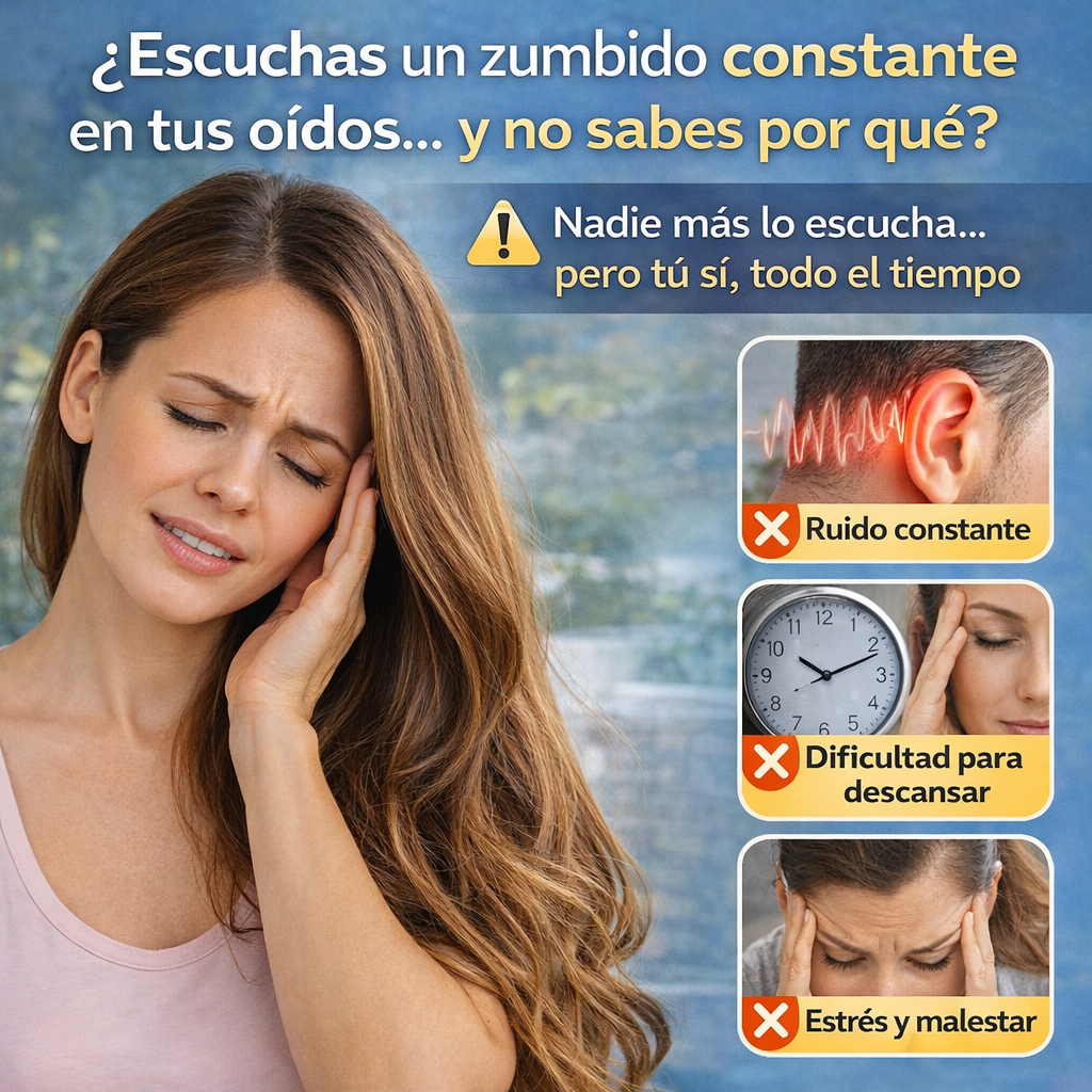 60 Caps AudioCalm™ – Apoyo Natural para el Zumbido en los Oídos | Mayor Tranquilidad y Bienestar Diario + 🎁 Guía “Cómo Reducir el Zumbido y Recuperar tu Calma” + Envío Gratis