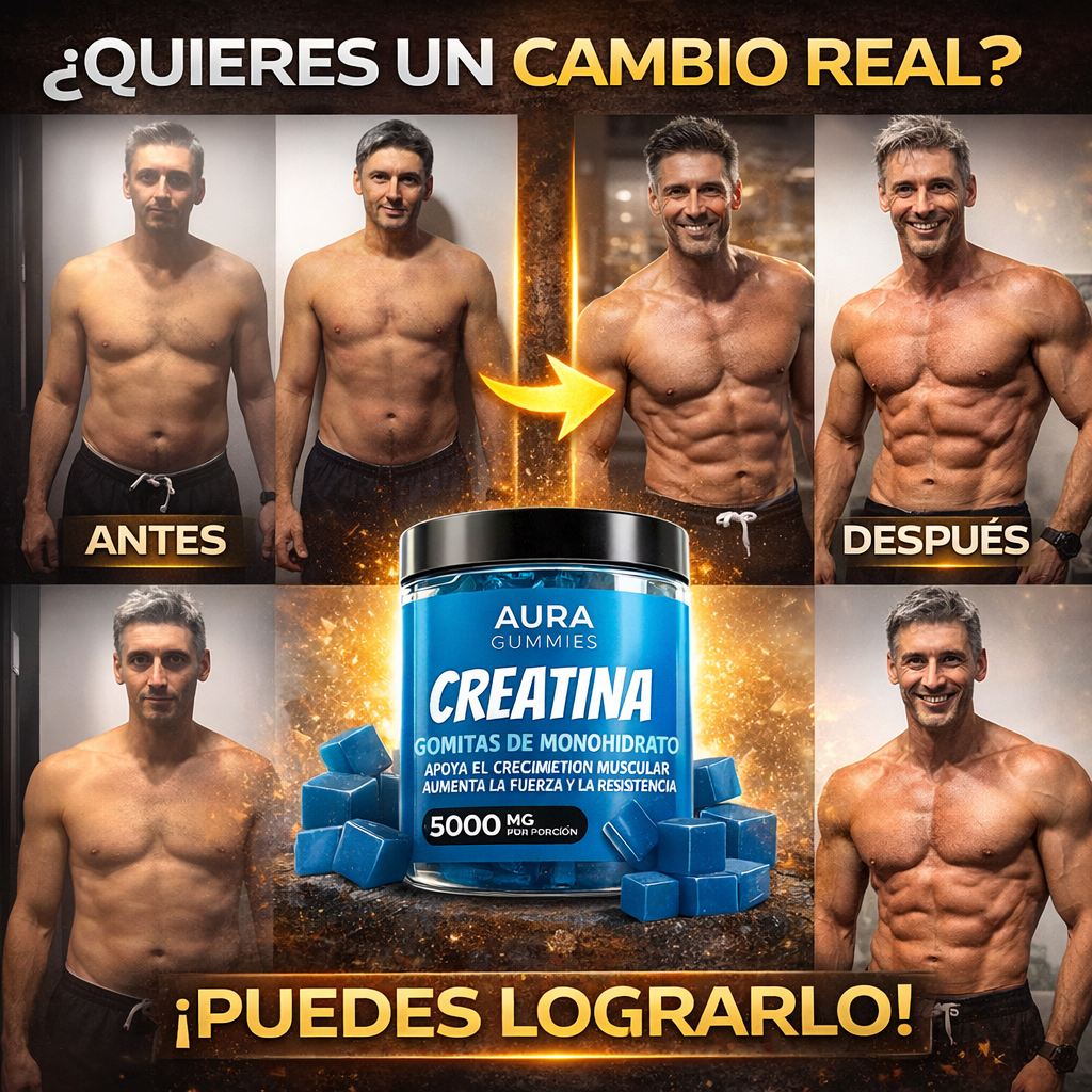 120 Gomitas Creatina – Más Fuerza, Energía y Resultados VISIBLES + 🎁 Plan “Activa tu Mejor Versión en 21 Días” GRATIS + Envío Gratis