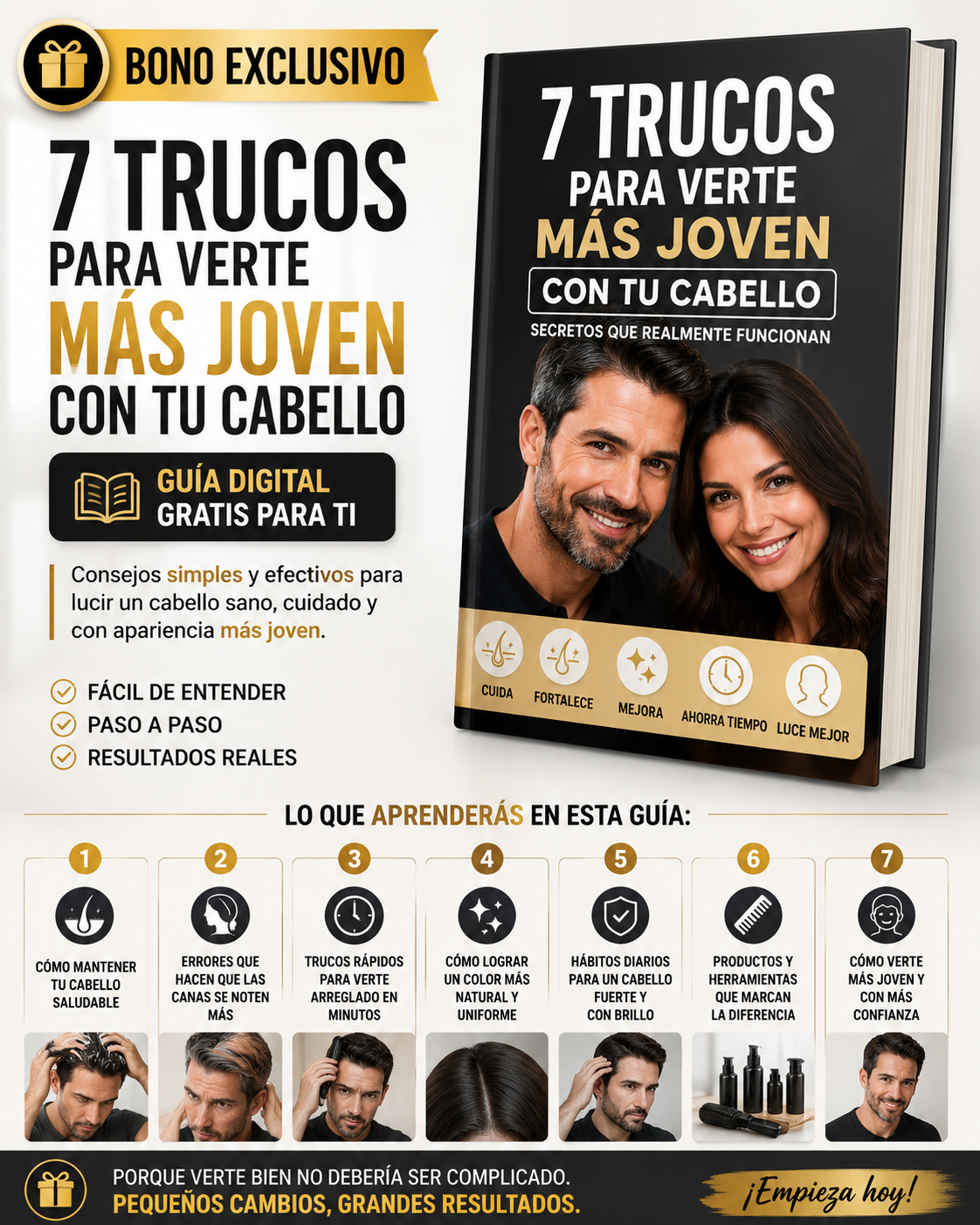 2X1 Peine GrayAway™ – Tinte Instantáneo para Cubrir Canas en Minutos + 🎁 Guía “7 Trucos para Verte Más Joven con tu Cabello” + Envío Gratis