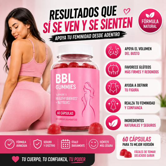 60 Caps CurvyBloom™ – Gomitas para una Figura Más Curvilínea y Femenina + 🎁 “25 Secretos para Verte Más Curvilínea y Femenina” + Envío Gratis