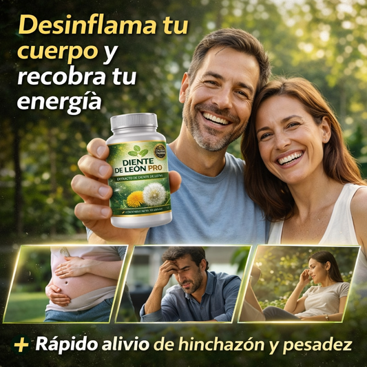 60 Caps Diente de León Pro – Desinflama tu Cuerpo y Elimina Líquidos Retenidos | Siéntete Ligera y con Más Energía | + 🎁 Protocolo Desinflamante 7D GRATIS + Envío Gratis