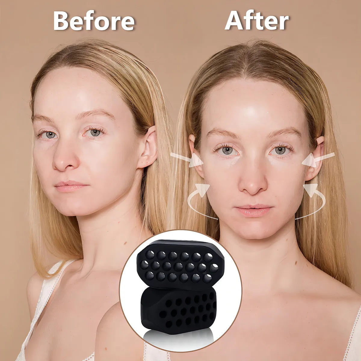 3X1 Ejercitador de Mandibula - Rostro definido y Luce 20 años mas Joven y