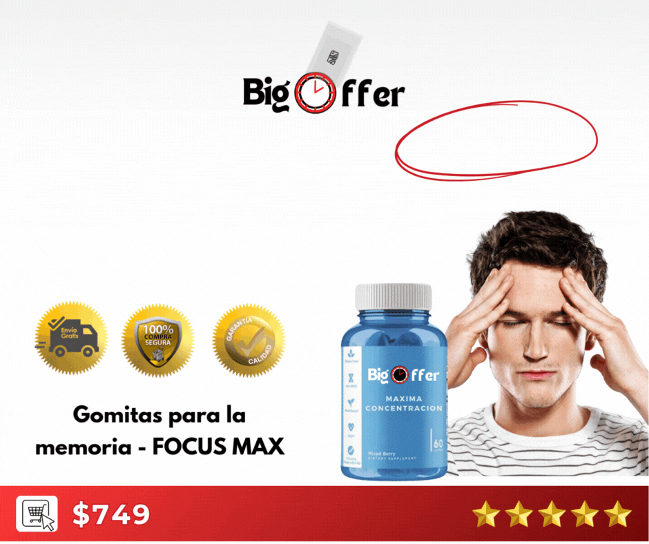 60 GOMITAS FOCUSMAX Enfoca tu mente y alcanza tu máximo rendimiento