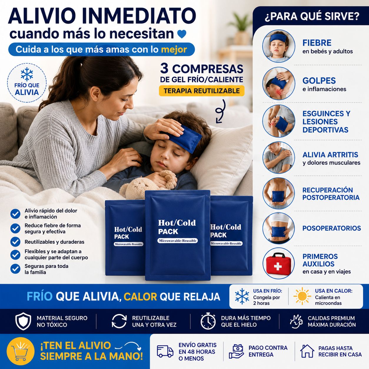 Pack 3 Compresas Terapéuticas® — Alivio rápido para dolor e inflamación + 🎁 Guía “21 Días para desintoxicar tu Cuerpo” + Envío Gratis