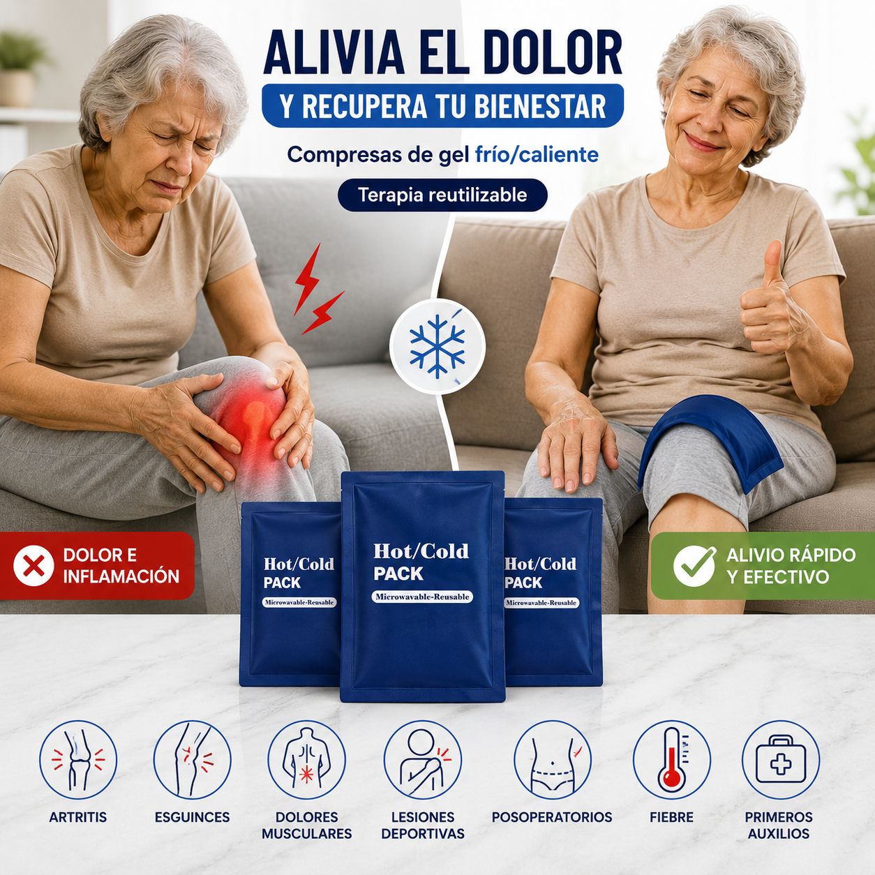 Pack 3 Compresas Terapéuticas® — Alivio rápido para dolor e inflamación + 🎁 Guía “21 Días para desintoxicar tu Cuerpo” + Envío Gratis