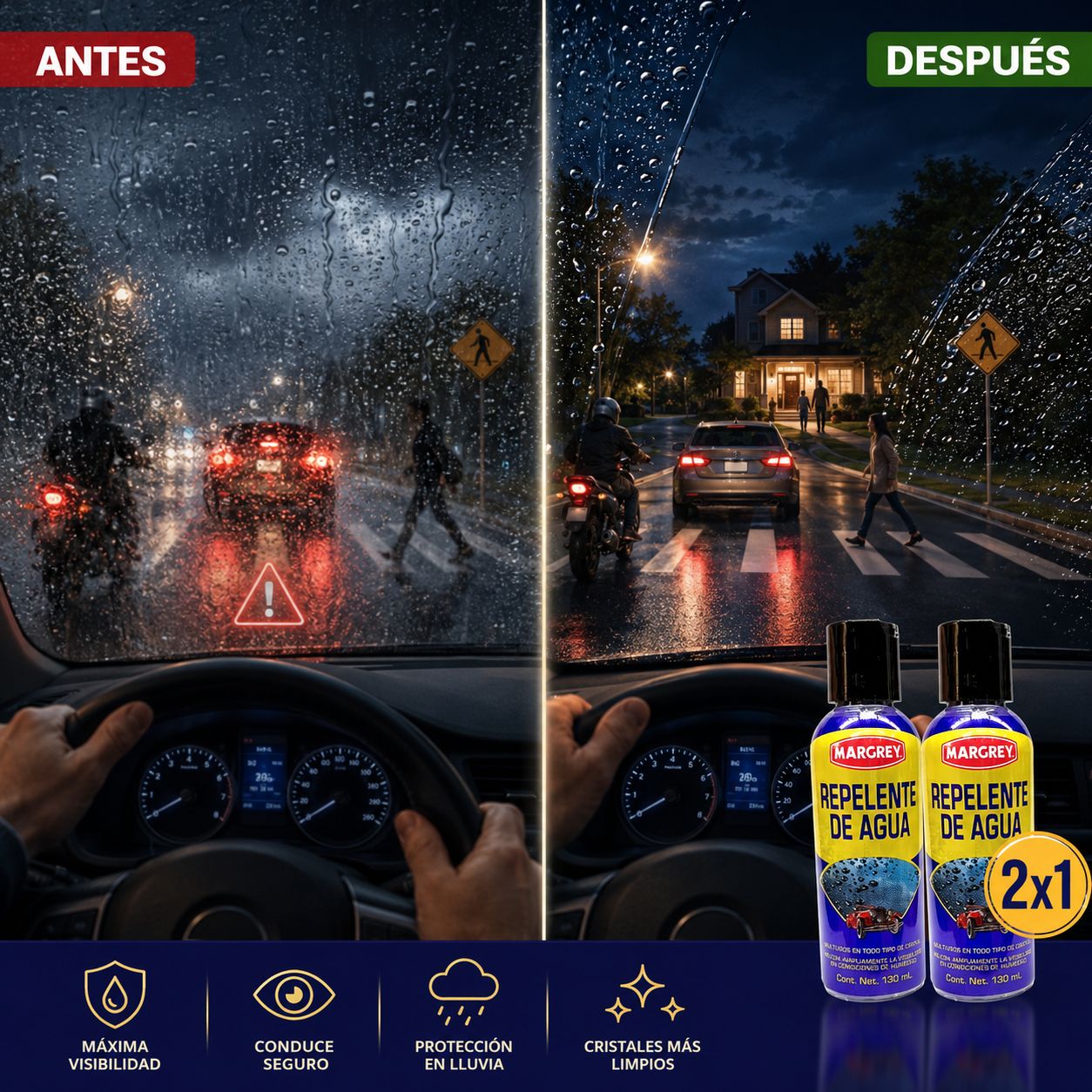 2x1 AntiLluvia Pro™ – Protector Repelente de Agua para Parabrisas y Cristales + 🎁 Guía “7 Trucos para Manejar Más Seguro en Temporada de Lluvias” + Envío Gratis