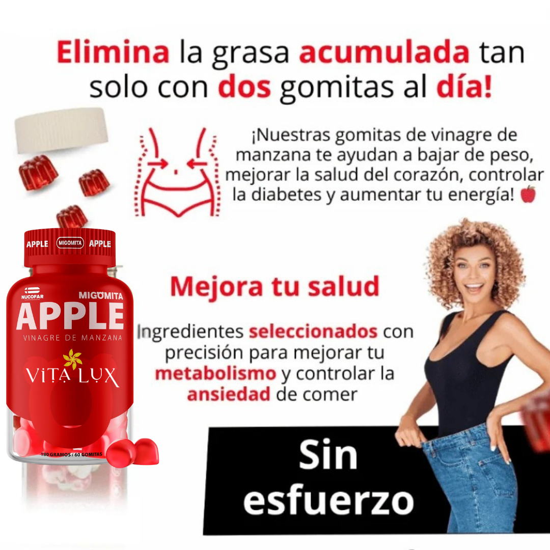 🥇 60 GOMITAS DE VINAGRE DE MANZANA 🍎 QUEMA GRASA, CONTROLA ANTOJOS Y MOLDEA TU FIGURA SIN DIETAS
